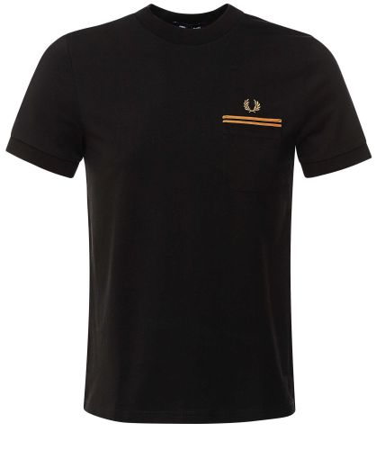 Fred Perry Black Twin Tipped Pocket T-Shirt | Jules B
