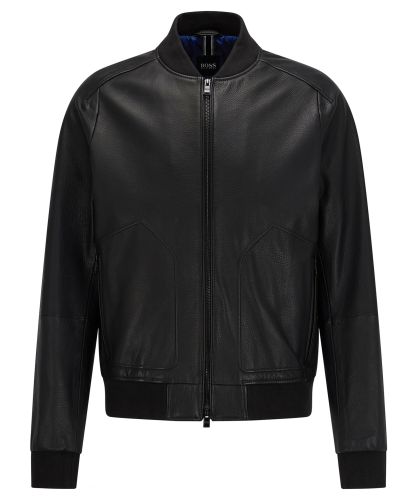BOSS Black Noran Leather Bomber Jacket | Jules B