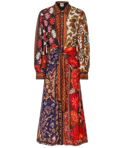 farm rio miranda long-sleeve wrap midi dress Farm Rio Miranda Long-Sleeve Wrap Midi Dress - Multicolor