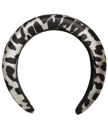 Trouser9 headband black and white jaguar print Large Square Black White Silver Grey Snow Leopard Cheetah  main image 3