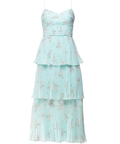 self portrait floral print chiffon tiered midi dress Self Portrait | Printed Tiered Midi Dress