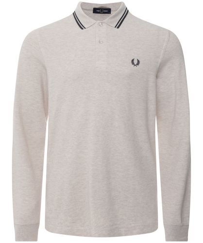新品 FRED PERRY Twin Tipped Long Sleeve Fred Perry Men's Long Sleeve Twin Tipped Polo Shirt in Black