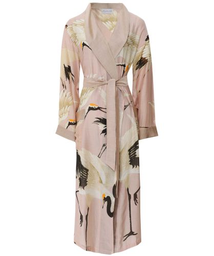 pink star dressing gown Even&Odd ULTRA-SOFT- STAR PRINT LONG ROBE - Dressing gown - pink/light blue