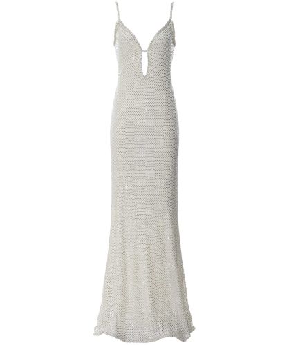 chinese dress ladies Liquid Gold Glitter Mesh Maxi Dress – Product Video main image 0