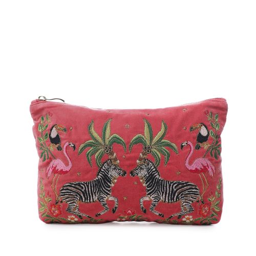 Elizabeth Scarlett Blush Pink Wild Zebra Palm Everyday Pouch