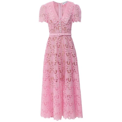 self-portrait☆Belted guipure lace midi ワンピース【UK発】 Self-Portrait Guipure Lace Belted Midi Dress