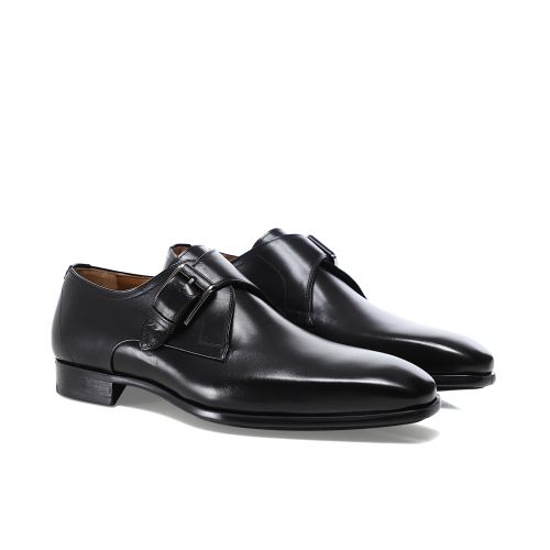 Magnanni Black Leather Monk Strap Shoes | Jules B display picture 3