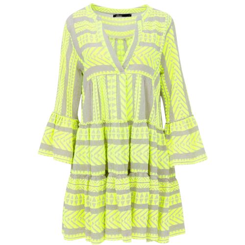 devotion twins embroidered ella tunic dress ELLA MIDI - BLUE/OFFWHITE