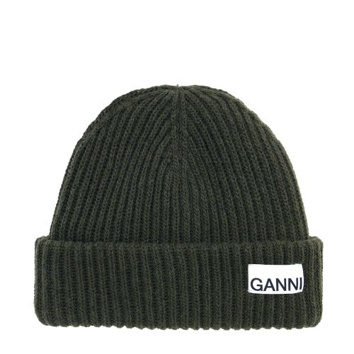 GANNI Green Recycled Wool Blend Beanie | Jules B