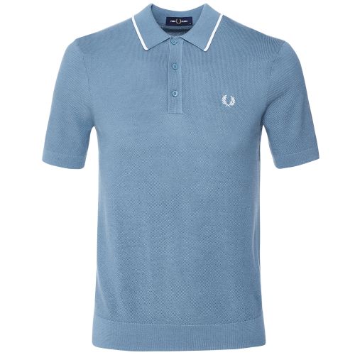 Fred Perry Blue Tipped Knitted Polo Shirt K9560 N11 | Jules B
