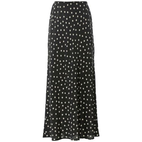 Rixo Ardith Silk Polka Dot Midi Skirt