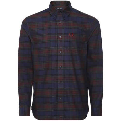 FRED PERRY TARTAN SHIRT ネイビー 半袖 FRED PERRY TARTAN SHIRT ネイビー 半袖
