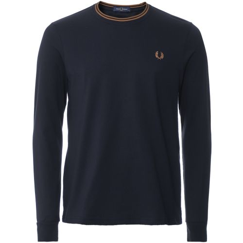FRED PERRY☆ Twin Tipped Long Sleeve T-Shirt NAVY Fred Perry Navy Long Sleeve Twin Tipped T-Shirt | Jules B