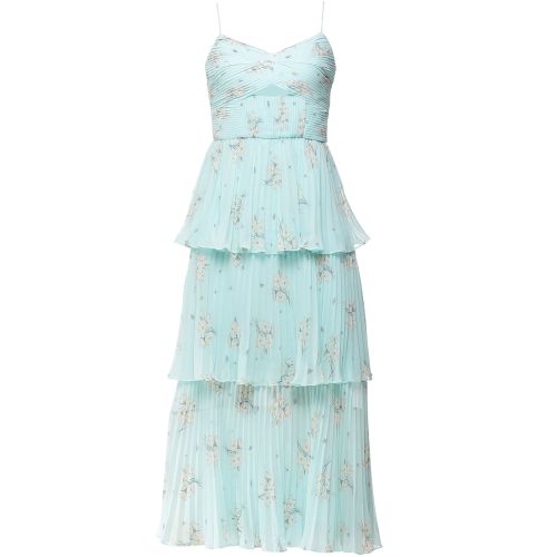 Self-Portrait Floral Tiered Chiffon Midi Dress | Jules B