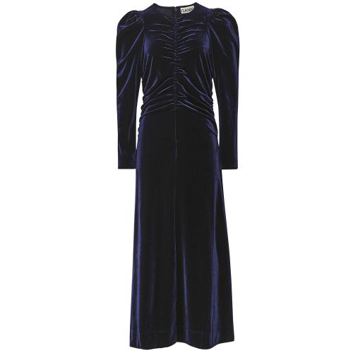 ganni velvet maxi dress GANNI Velvet Jersey Maxi Dress