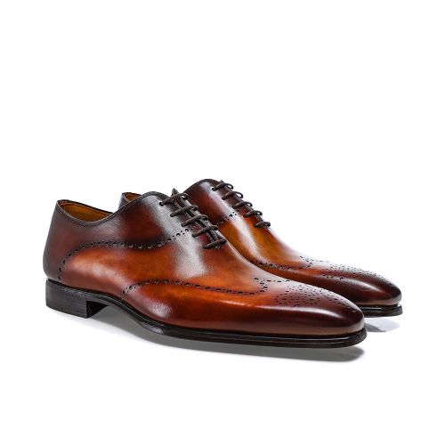 Magnanni Wing Tip Leather Dress Oxfords Men\'s Footwear Shoes Derby Spain Sz 8.5 Vintage Magnanni Spain Men 10 Burgundy Black Leather Dress  main image 3