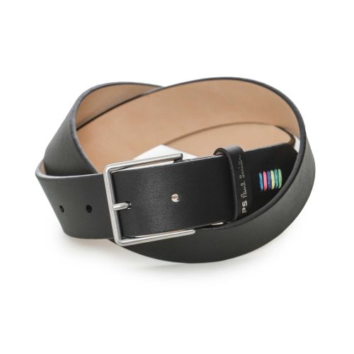 Paul Smith Black Leather Colour Stitch Belt
