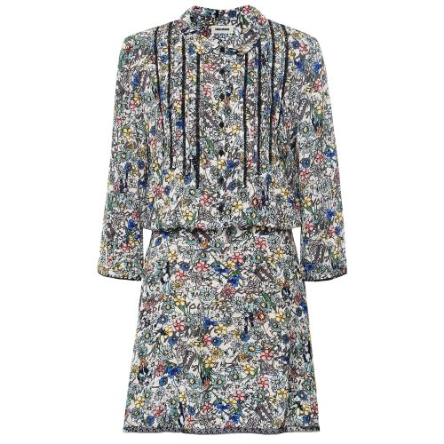 ZADIG&VOLTAIRE シルク ドレス 花柄 Zadig & Voltaire Robbie Floral Chain One-Shoulder Dress