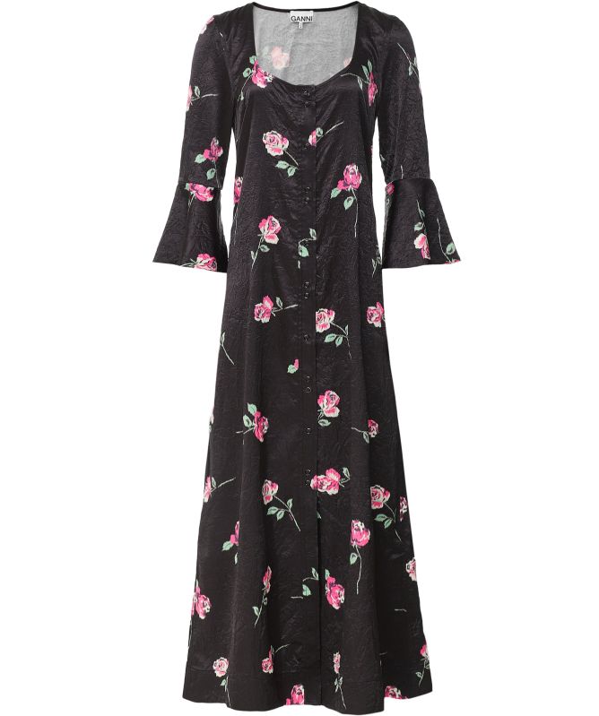 strapless open back dress Botanical Jacquard Long Strap Dress – Club21.com main image 1