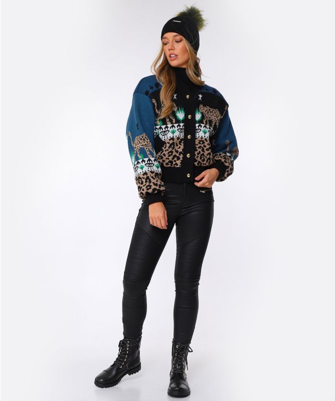 Hayley Menzies Leopardess Wool Bomber Jacket