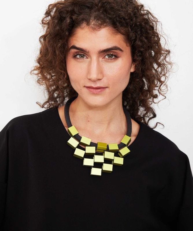 Christina Brampti Aluminium Cube Necklace
