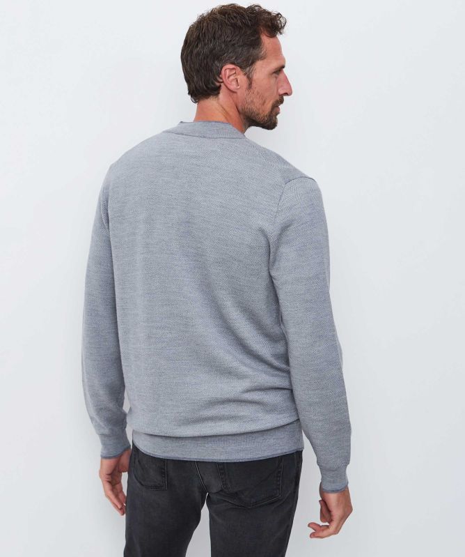 Thomas Maine Herringbone Half-Zip Jumper