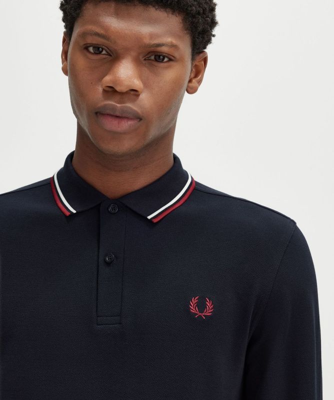 Fred Perry Long Sleeve Twin Tipped Polo Shirt
