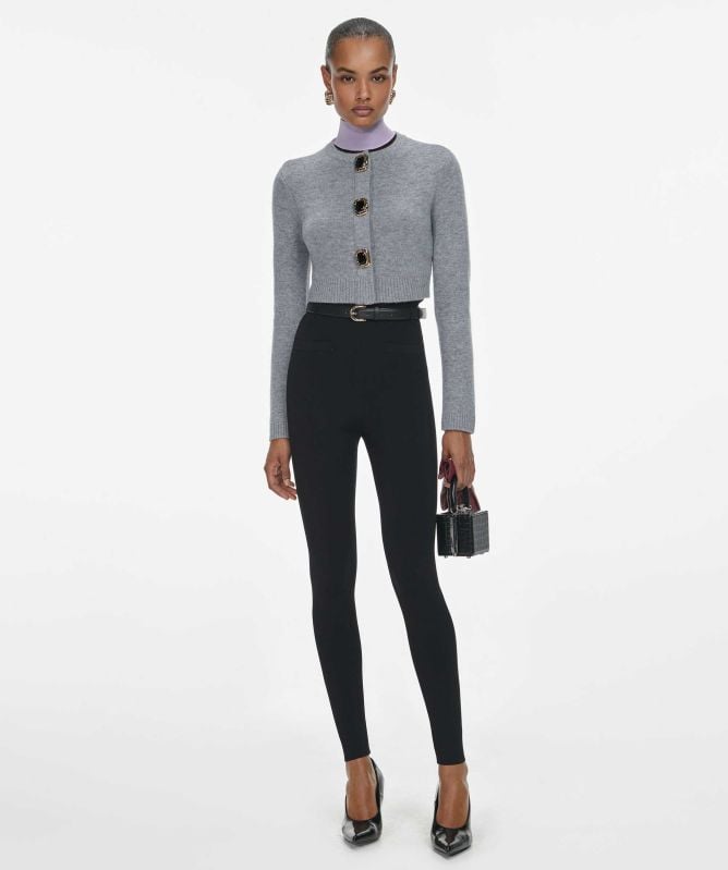 Self-Portrait Cropped Wool Cardigan