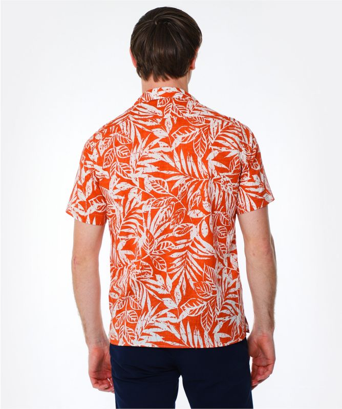 Hartford Slim Fit Leaf Print Slam Shirt