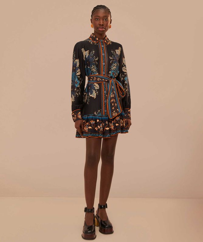 FARM Rio Blossom Tapestry Mini Dress