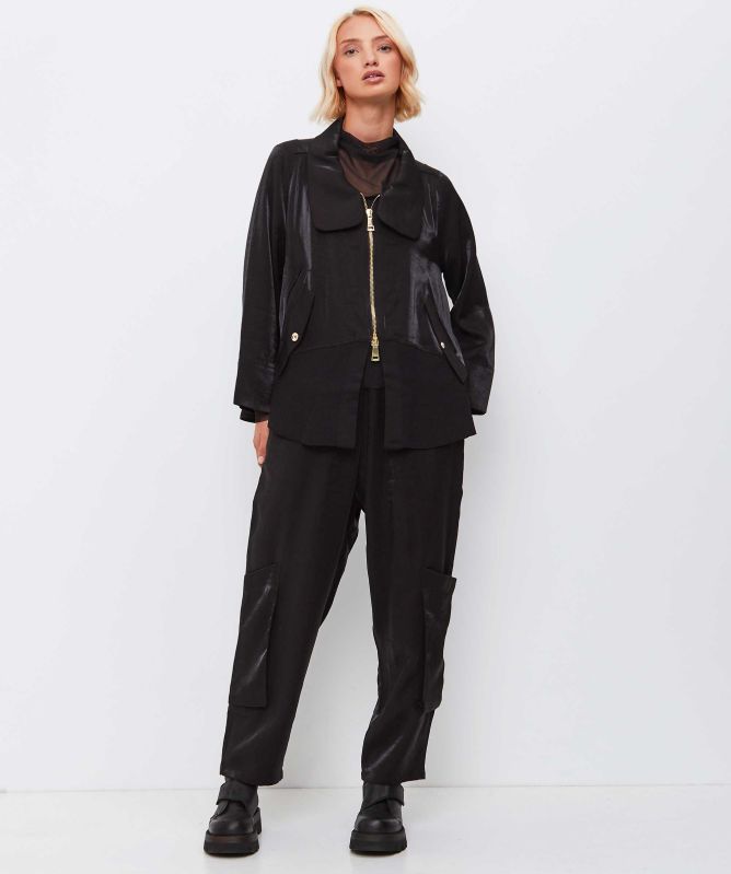 Bize Rib Knit Detail Jacket