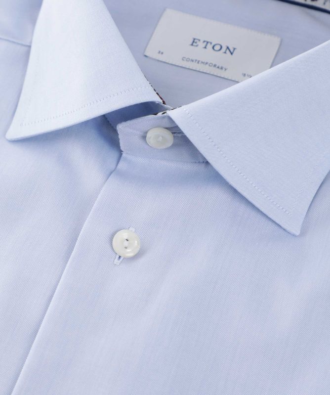 Eton Contemporary Fit Floral Trim Shirt