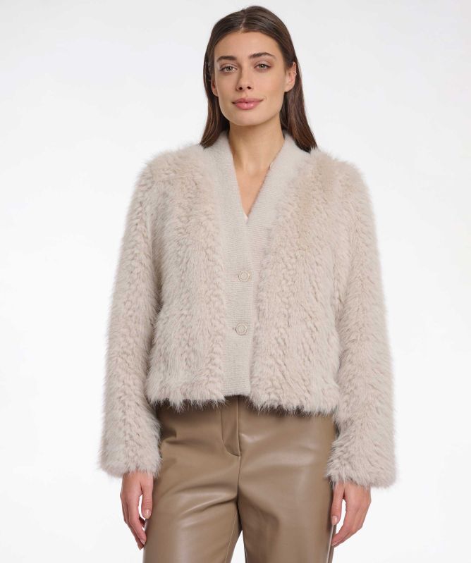 Rino and Pelle Chaimae Faux Fur Cardigan