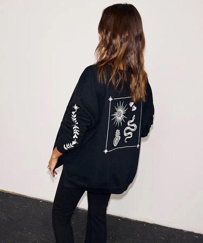Never Fully Dressed Embroidered Crew Sweatshirt