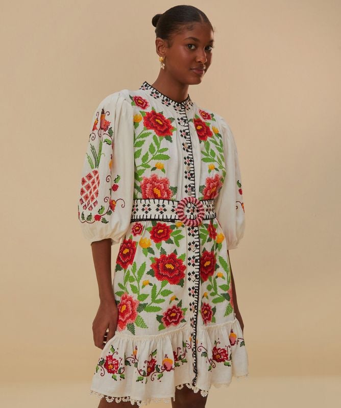 FARM Rio Embroidered Carmina Floral Mini Dress