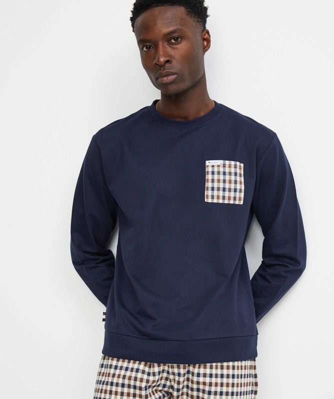 Aquascutum Check Pocket Sweatshirt