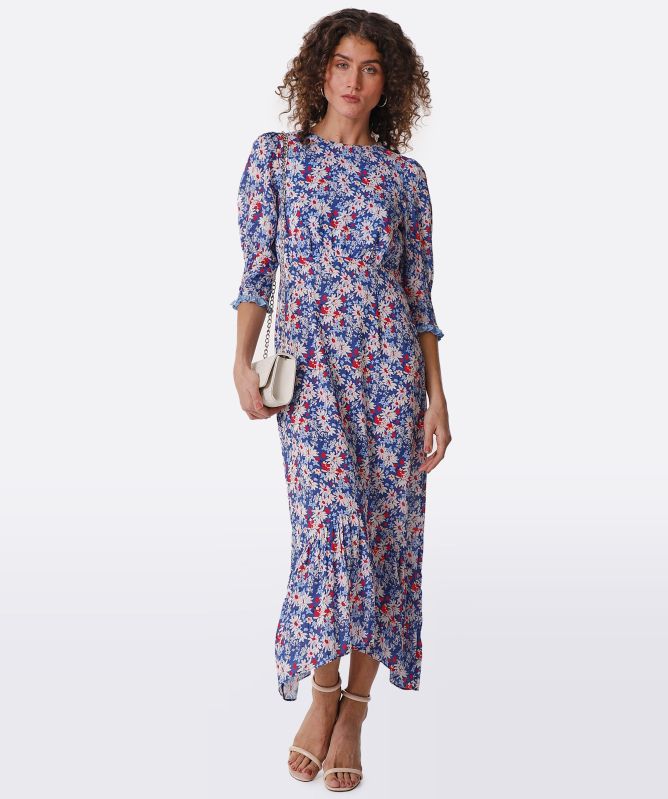 RIXO Saffron Floral Midi Dress
