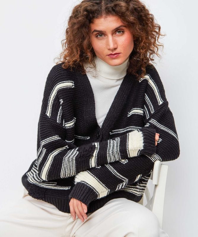 Thanny Striped Detail Cardigan