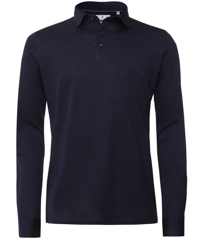 Thomas Maine Knitted Cotton Long Sleeve Polo Shirt