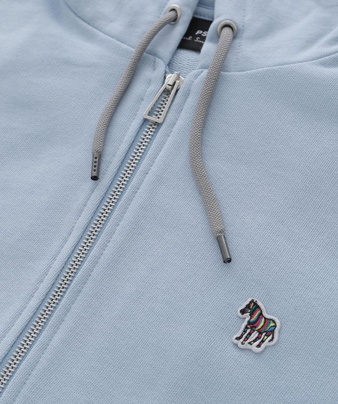 Paul Smith Cotton Zipper-Front Zebra Logo Hoodie