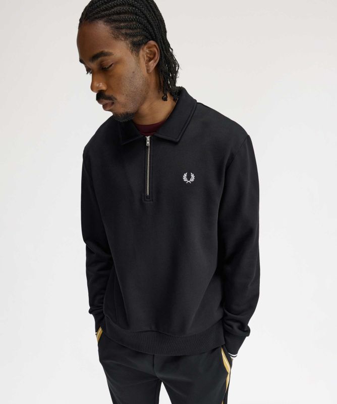 Fred Perry Half Zipper Collared Sweatshirt