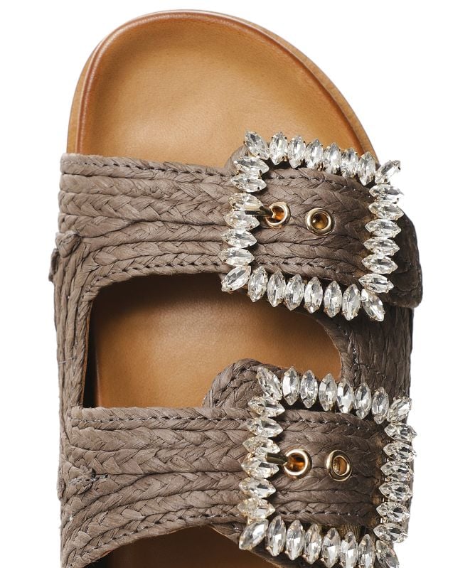 INUOVO Embellished Raffia Sandals
