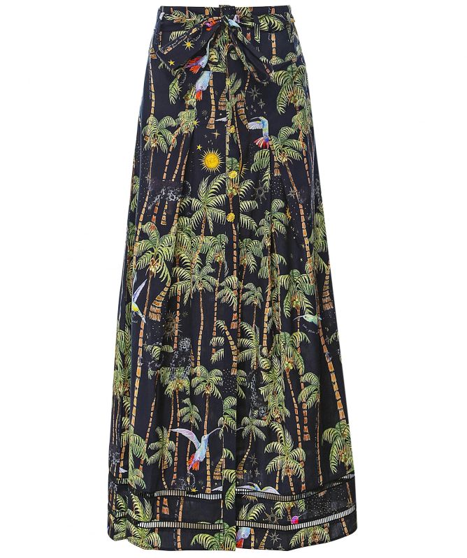 Hayley Menzies Cotton Pleated Maxi Skirt