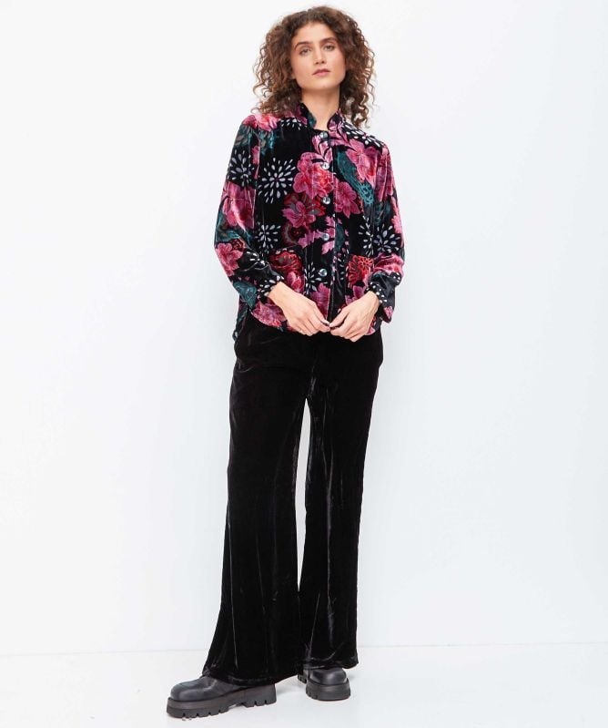 Thanny Velvet Wide Leg Trousers