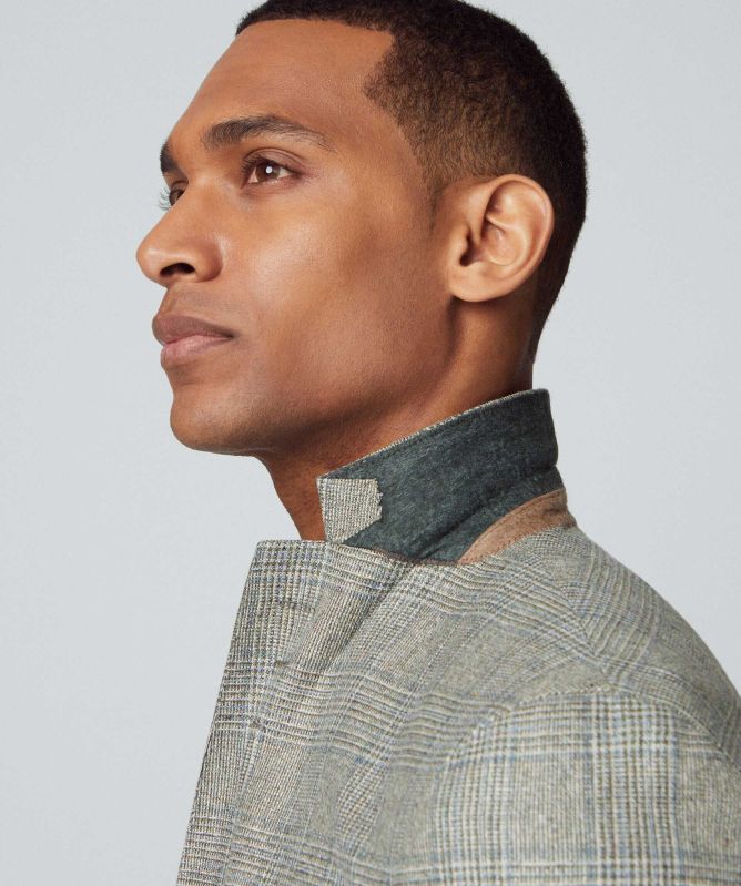 Hackett Silk Wool Check Jacket