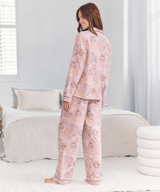 Chelsea Peers Breakfast Print Long Pyjamas