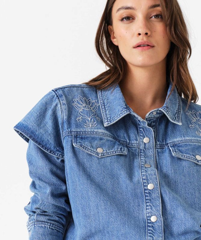 Seventy + Mochi Juno Embroidered Denim Shirt