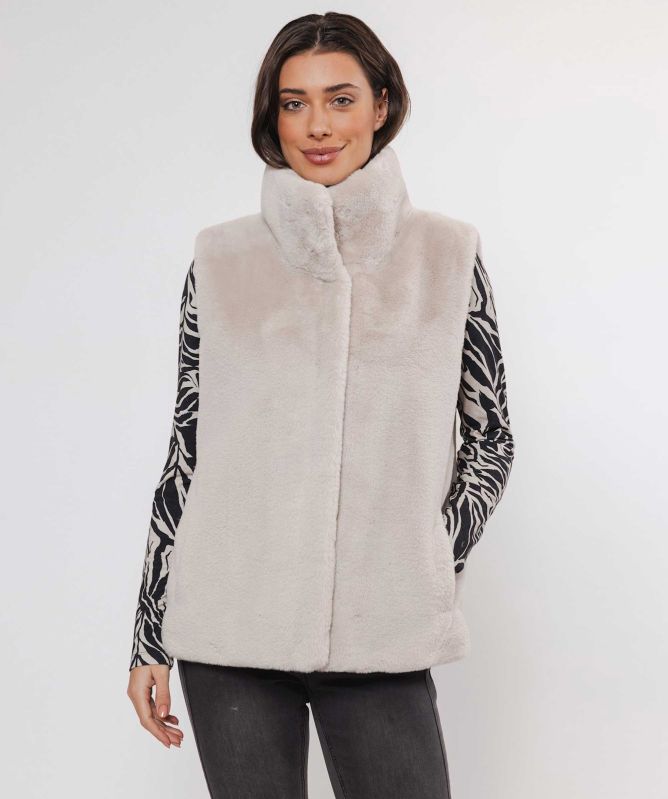 Rino and Pelle Lison Short Faux-Fur Waistcoat