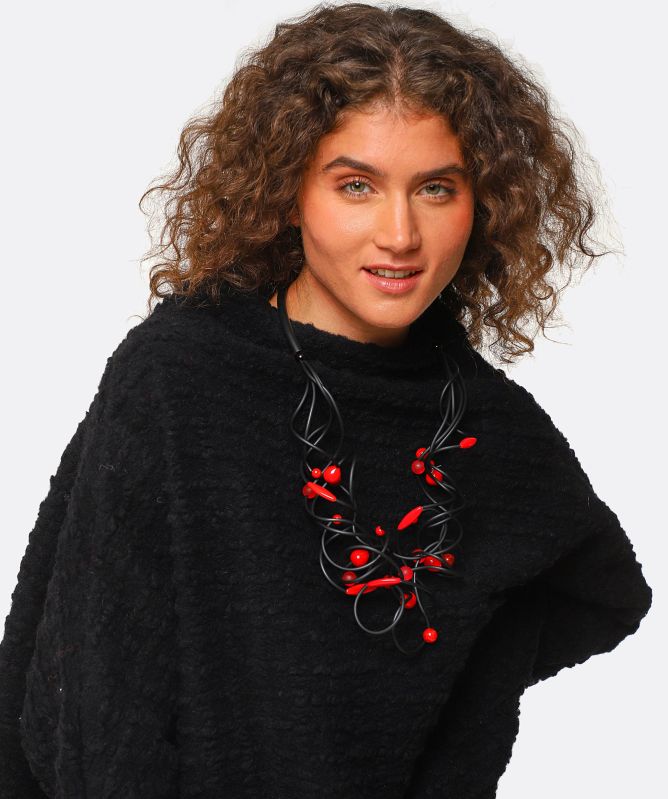 Marte Jewelry Curly Beaded Necklace