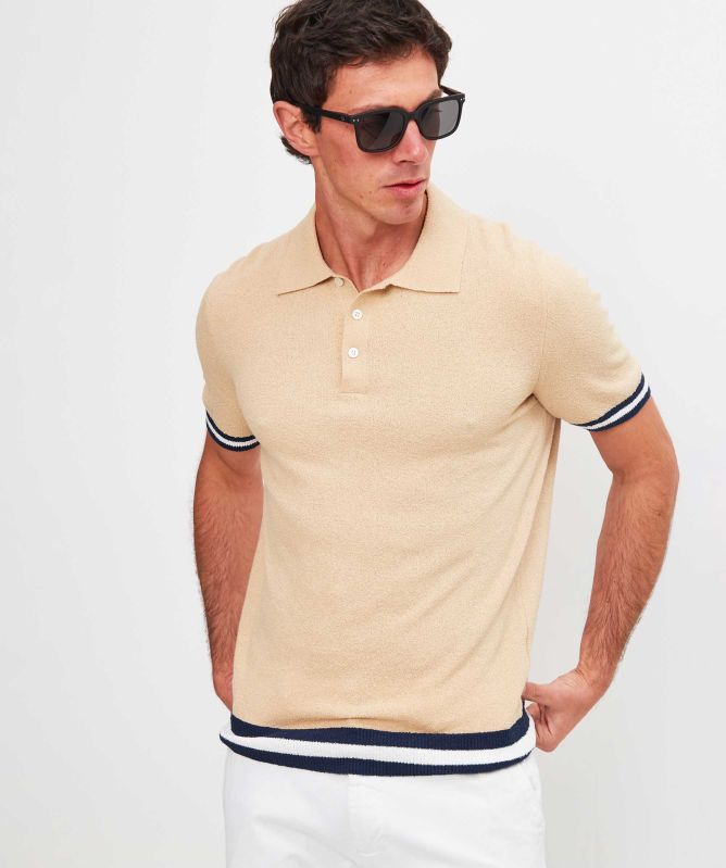 Gran Sasso Knitted Bold Tipped Polo Shirt